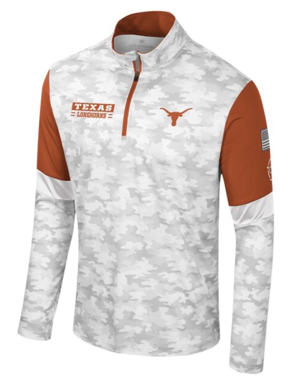 Colosseum Texas Longhorns OHT Military Camo 1/4 Zip Pullover Men’s XXL